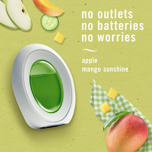 Bathroom Air Freshener, Small Spaces Odor-Fighting, Apple Mango Sunshine - 2 packs - plus 3 My Outlet Mall Resealable Storage Pouches