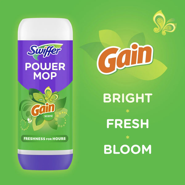 PowerMop Floor Cleaning Solution with Gain Scent - 1 pack - 25.3 fl oz per pack - plus 3 My Outlet Mall Resealable Storage Pouches