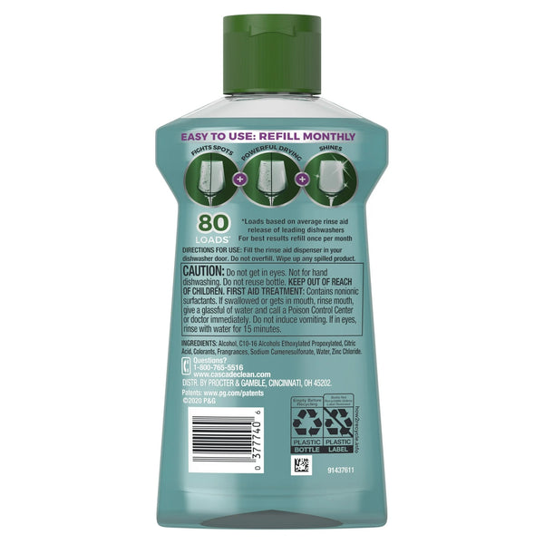 Platinum Power Dry Dishwasher Rinse Aid - 1 pack - 8.45 fl oz per pack - plus 3 My Outlet Mall Resealable Storage Pouches
