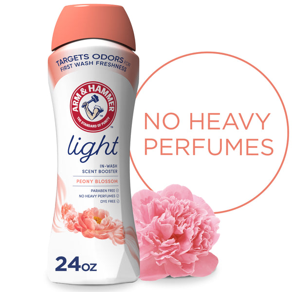 Light In-Wash Scent Booster, No Heavy Perfumes, No Dyes, No Parabens, Peony Blossom Scent- 1 pack - 24 oz per pack - plus 3 My Outlet Mall Resealable Storage Pouches