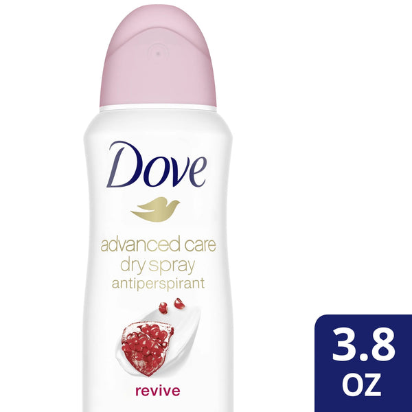 Advanced Care Long Lasting Women's Antiperspirant Deodorant Spray, Revive Pomegranate - 3 packs - 3.8 oz per pack - plus 3 My Outlet Mall Resealable Storage Pouches