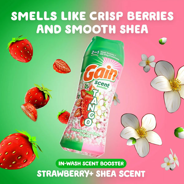 Tango 2-in-1 Dual Scent In-Wash Laundry Scent Booster Beads, Strawberry & Shea Scent - 1 pack - 21.1 oz per pack - plus 3 My Outlet Mall Resealable Storage Pouches