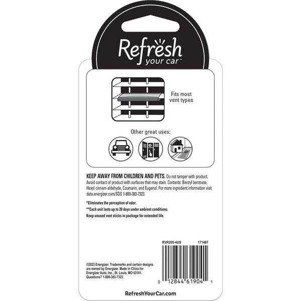 Contour Vent Stick Car Air Freshener  New Car Scent, 4 Count - 1 pack - plus 3 My Outlet Mall Resealable Storage Pouches