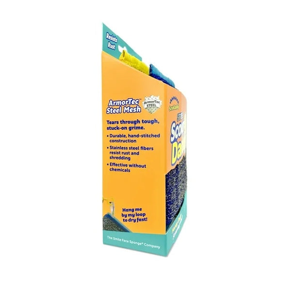Scour Daddy Steel Heavy Duty Scour Pad - 1 pack - 2 count per pack - plus 3 My Outlet Mall Resealable Storage Pouches