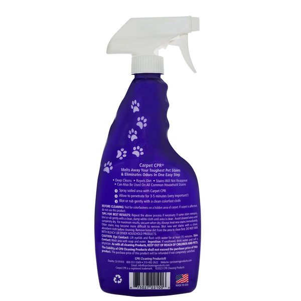 Carpet Pet Stain & Odor Remover - 3 packs - 24 oz per pack - plus 3 My Outlet Mall Resealable Storage Pouches