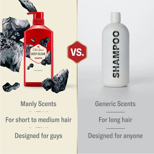 Volcano Charcoal Shampoo for Men, All Hair Types - 1 pack - 21.9Fl oz per pack - plus 3 My Outlet Mall Resealable Storage Pouches