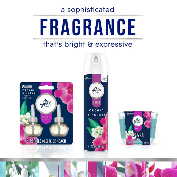 PlugIns Scented Oil Refills, Air Freshener,&nbsp;Orchid & Neroli, Infused with Essential Oils - 2 packs - 2 count per pack - plus 3 My Outlet Mall Resealable Storage Pouches