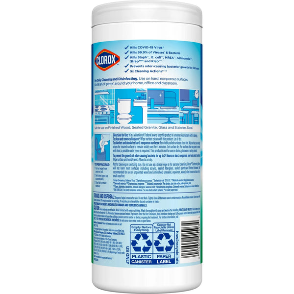 Bleach-Free Disinfecting Cleaner Wipes, Fresh Scent - 2 packs - 35 count plus 3 My Outlet Mall Resealable Storage Pouches
