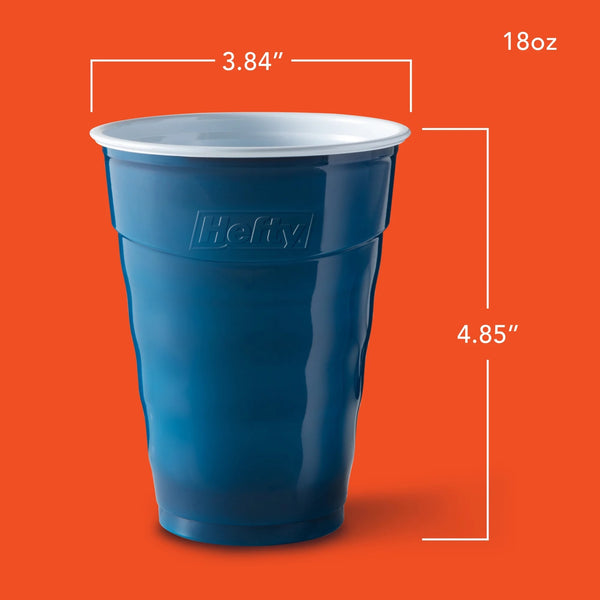 Party On Disposable Plastic Cups, Marine Blue, 18 oz - 1 pack - 40 Count per pack - plus 3 My Outlet Mall Resealable Storage Pouches