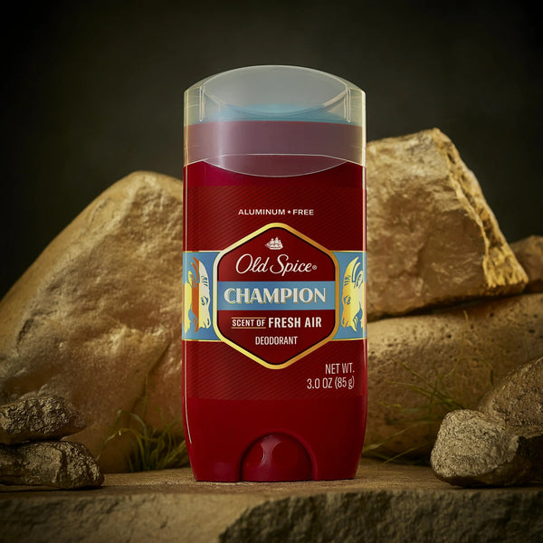 Aluminum Free, Men's Deodorant Invisible Solid Stick, Champion Scent - 1 pack - 3 oz per pack - plus 3 My Outlet Mall Resealable Storage Pouches