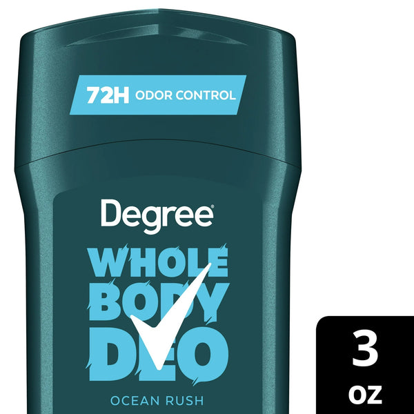 Men Whole Body Deodorant Stick for Men Ocean Rush Scent Aluminum Free - 3 packs - 3 oz per pack - plus 3 My Outlet Mall Resealable Storage Pouches
