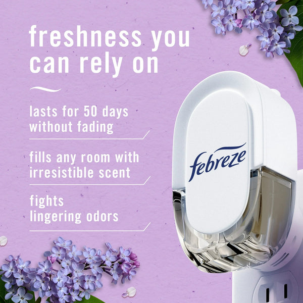 Plug In Air Freshener, Odor-Fighting Oil Refill, Southern Lilac Mornings, 2 Refills - 1 pack - plus 3 My Outlet Mall Resealable Storage Pouches