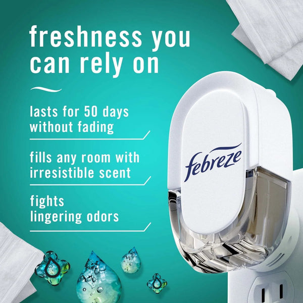 Unstopables Plug Refill Odor-Fighting Air Freshener Fresh Scent, 2 Refills - 1 pack - plus 3 My Outlet Mall Resealable Storage Pouches