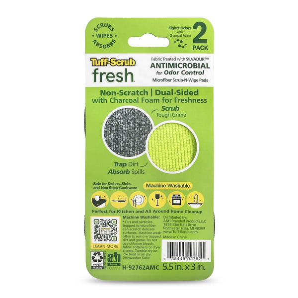 Microfiber Scrub-N-Wipe Cleaning Sponge Pad Regular Size - 3 packs - 2 count per pack plus 3 My Outlet Mall Resealable Storage Pouches