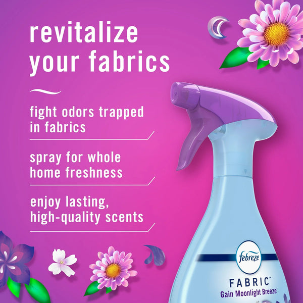 Fabric Spray Air Freshener, Odor-Fighting, Gain Moonlight Breeze - 1 pack - 23.6 oz per pack - plus 3 My Outlet Mall Resealable Storage Pouches