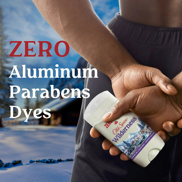 Aluminum Free Men's Deodorant, Invisible Solid Stick, Wilderness with Lavender - 2 packs- 3 oz per pack - plus 3 My Outlet Mall Resealable Storage Pouches
