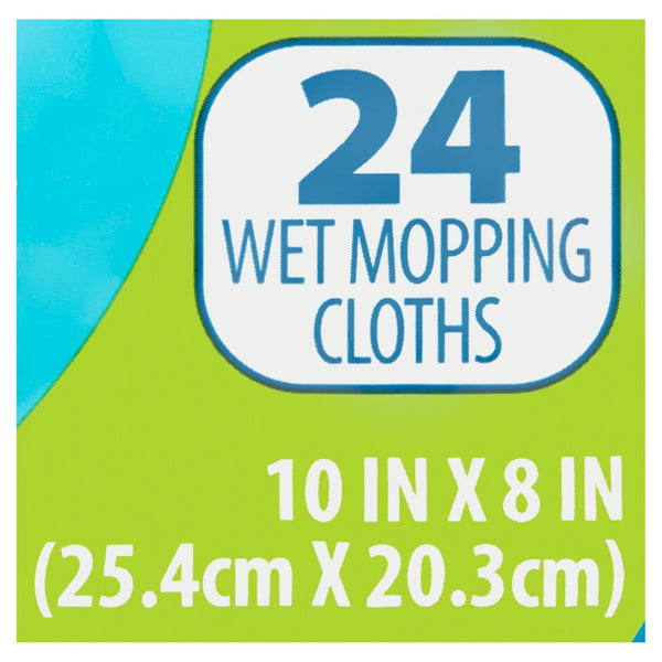 Wet Mopping Cloths - 1 pack - 24 count per pack - plus 3 My Outlet Mall Resealable Storage Pouches