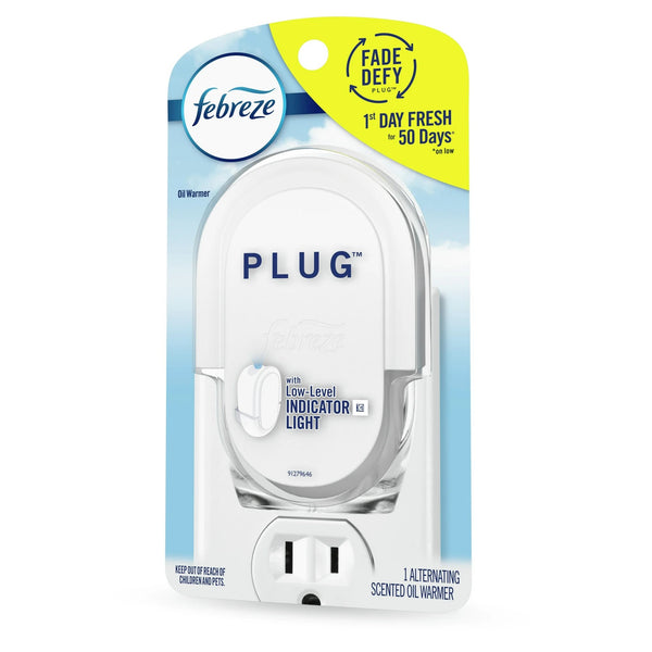 Odor-Fighting Fade Defy Plug Air Freshener Warmer Device, Fresh - 1 pack - 1 count per pack - plus 3 My Outlet Mall Resealable Storage Pouches