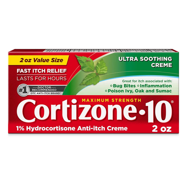 Maximum Strength 1% Hydrocortisone Ultra Moisturizing Anti-Itch Cream - 3 packs - 2 oz per pack - plus 3 My Outlet Mall Resealable Storage Pouches