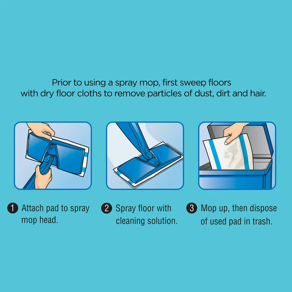 Deep Cleaning Mop Pads - 1 pack - 15 count per pack - plus 3 My Outlet Mall Resealable Storage Pouches