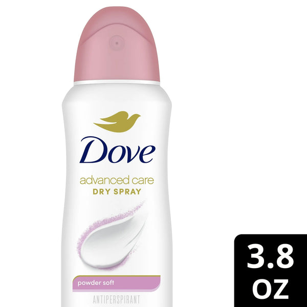 Advanced Care Long Lasting Women's Antiperspirant Deodorant Spray, Powder Soft - 2 packs - 3.8 oz per pack - plus 3 My Outlet Mall Resealable Storage Pouches