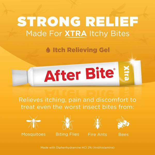Xtra Anti-Itch Diphenhydramine HCl 2% Gel - 1 pack - 0.7oz per pack - plus 3 My Outlet Mall Resealable Storage Pouches