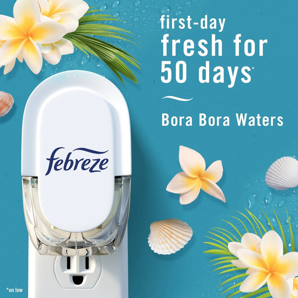 Plug In Air Freshener, Odor-Fighting Scented Oil Refill, Bora Bora Waters Scent, 2 Refills - 2 packs - plus 3 My Outlet Mall Resealable Storage Pouches