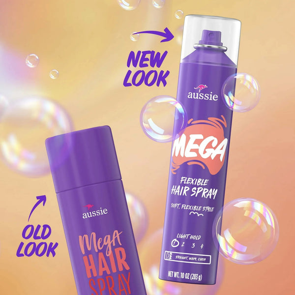 Mega Flexible Hair Spray for Curly Hair, Straight Hair, and Wavy Hair - 1 pack - 10 oz per pack - plus 3 My Outlet Mall Resealable Storage Pouches