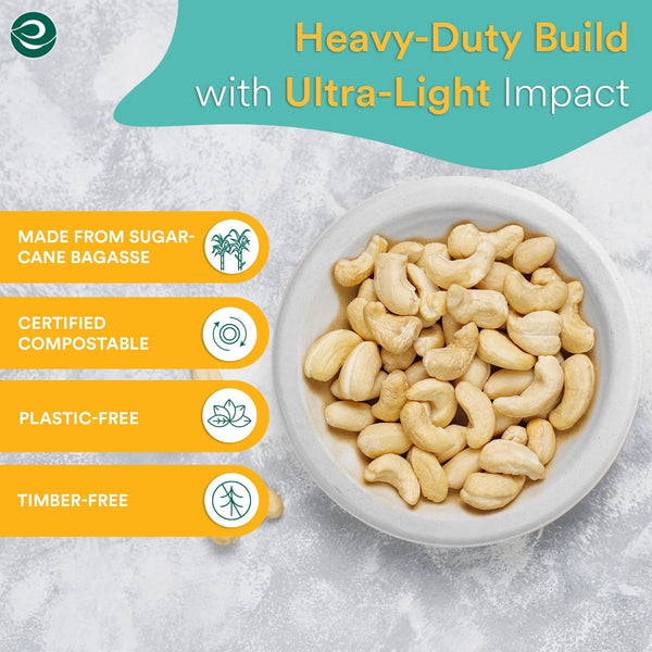 Plant-Based Compostable Disposable Bowls, 16 oz - 2 packs - 20 Count per pack - plus 3 My Outlet Mall Resealable Storage Pouches