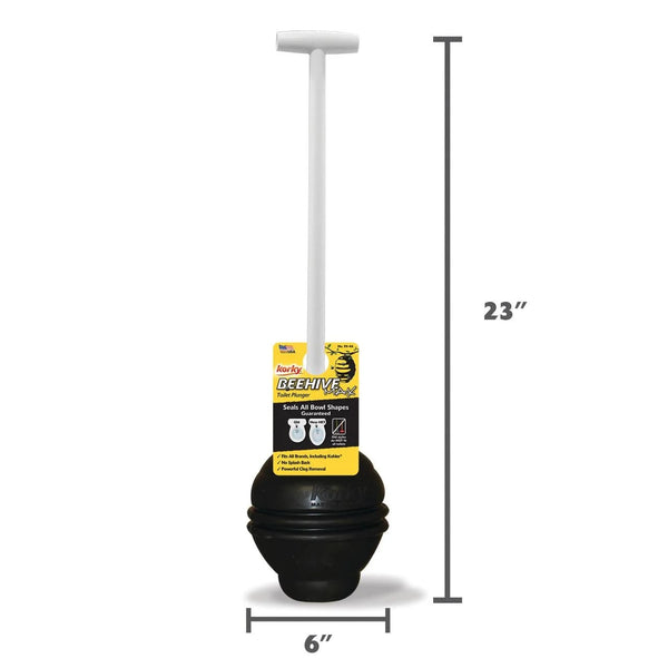Beehive Max Heavy Duty Toilet Plunger Seals All Bowl Shapes, Powerful Clog Removal - 1 pack - plus 3 My Outlet Mall Resealable Storage Pouches