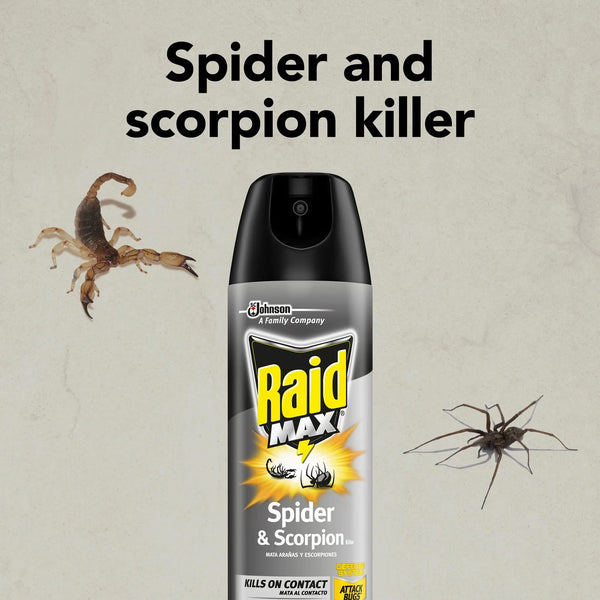 Max Indoor & Outdoor Spider & Scorpion Killer Bug Spray - 2 packs - 12 oz per pack - plus 3 My Outlet Mall Resealable Storage Pouches