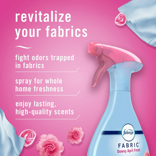 Fabric Spray Air Freshener, Odor-Fighting Fabric Refresher, Downy April Fresh - 1 pack - 23.6 oz per pack - plus 3 My Outlet Mall Resealable Storage Pouches