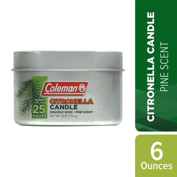 Repellents Pine Citronella Candle, Silver- 1 pack - 6 oz per pack - plus 3 My Outlet Mall Resealable Storage Pouches