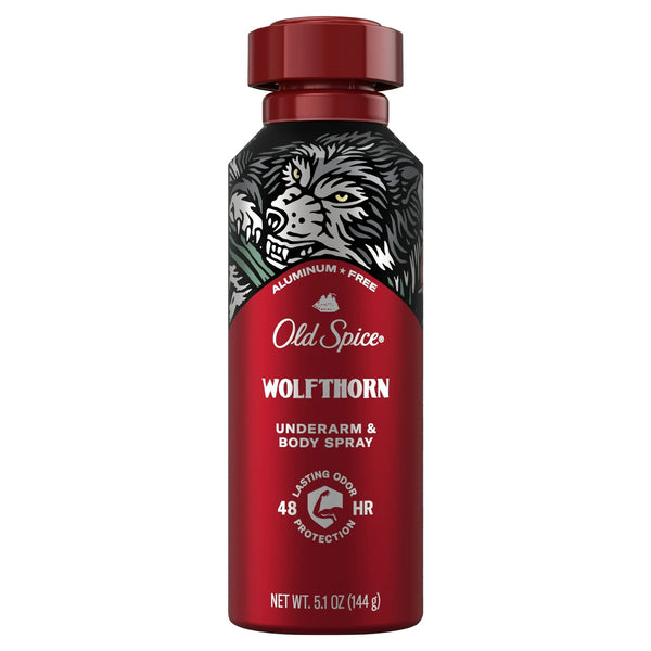 Aluminum Free Body Spray for Men, Wolfthorn - 3 packs - 5.1 oz per pack - plus 3 My Outlet Mall Resealable Storage Pouches