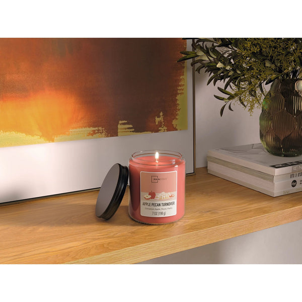 Apple Pecan Scented 3-Wick Glass Jar Candle - 1 pack - 7 oz per pack - plus 3 My Outlet Mall Resealable Storage Pouches