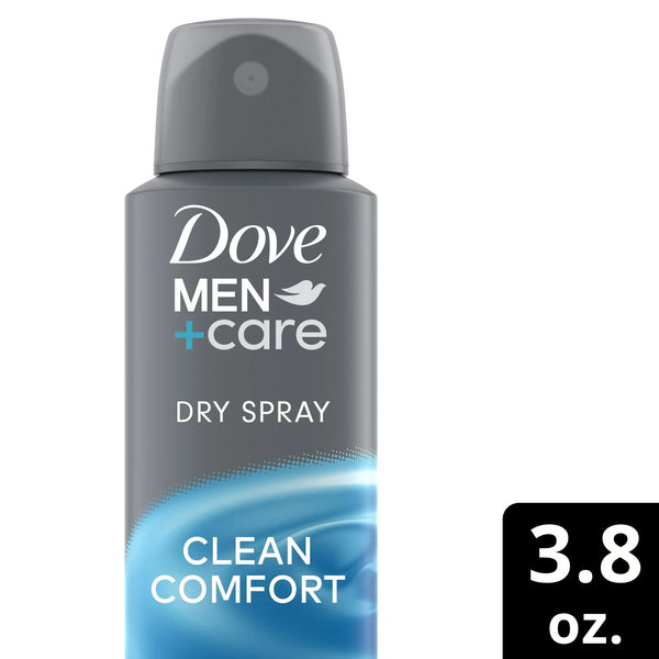 Men+Care Long Lasting Antiperspirant Deodorant Dry Spray, Clean Comfort - 2 packs - 3.8 oz per pack - plus 3 My Outlet Mall Resealable Storage Pouches