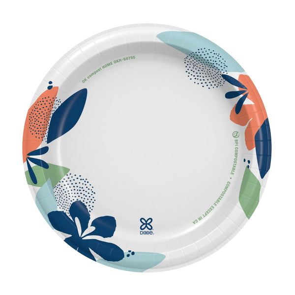 Everyday Disposable Paper Plates, 8.5", Multi-Color - 1 pack - 100 Count per pack - plus 3 My Outlet Mall Resealable Storage Pouches