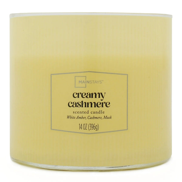 Textured Wrapped Candle Creamy Cashmere - 1 pack - 14 oz per pack - plus 3 My Outlet Mall Resealable Storage Pouches