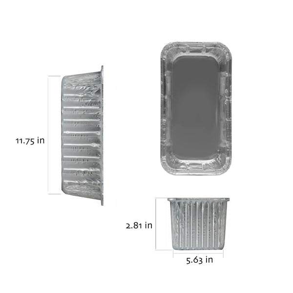 Aluminum Foil 1/3 Steam Table Pan 12.63" x 6.5" - 1 pack - 6 Count per pack - plus 3 My Outlet Mall Resealable Storage Pouches