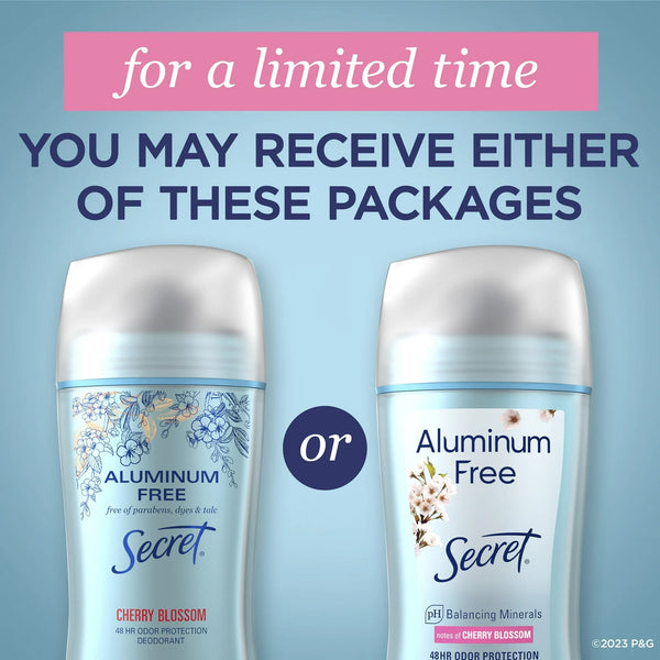 Aluminum Free Deodorant for Women, Cherry Blossom - 1 pack - 2.4 oz per pack - plus 3 My Outlet Mall Resealable Storage Pouches
