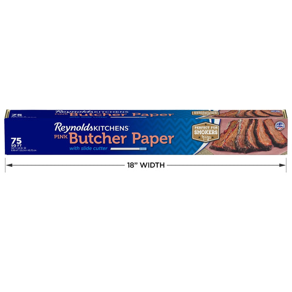 Kitchens Butcher Paper for Smoking Meat with Slide Cutter, Pink, 75 square feet - 1 pack - plus 3 My Outlet Mall Resealable Storage Pouches