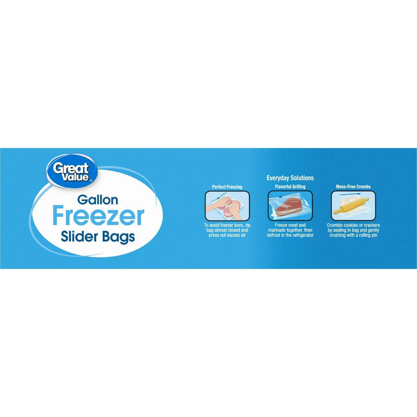 Gallon Freezer Guard Slider Zipper Bags - 2 packs -  60 Count per pack - plus 3 My Outlet Mall Resealable Storage Pouches