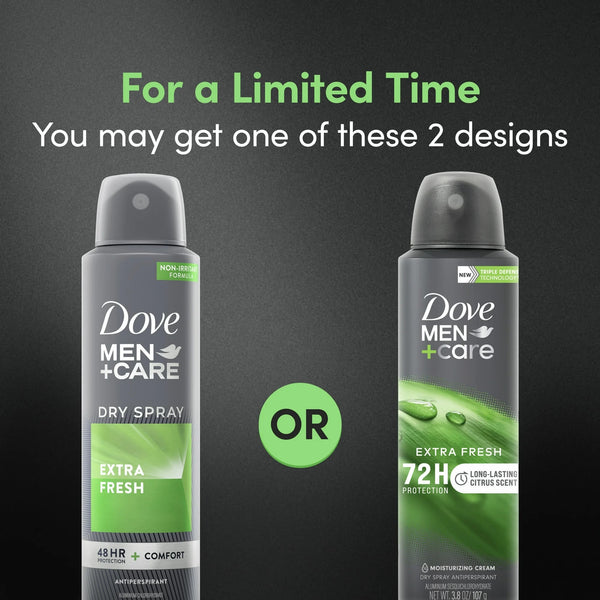 Men+Care Extra Fresh Long Lasting Antiperspirant Deodorant Dry Spray, Citrus - 1 pack - 3.8 oz per pack - plus 3 My Outlet Mall Resealable Storage Pouches