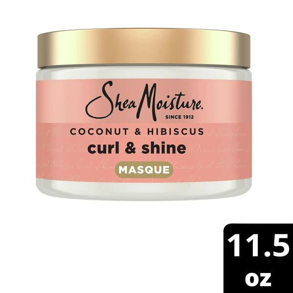 Curl and Shine Hair Mask with Shea Butter, Coconut, and Hibiscus - 1 pack - 11.5 oz per pack - plus 3 My Outlet Mall Resealable Storage Pouches