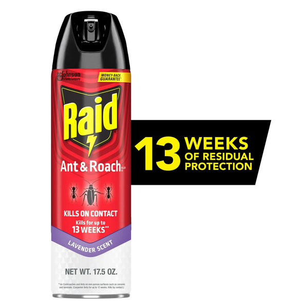 Ant & Roach Insect Count Killer, Indoor Insecticide, Residual Killing Power, Lavender Scent - 1 pack - 17.5 oz per pack - plus 3 My Outlet Mall Resealable Storage Pouches