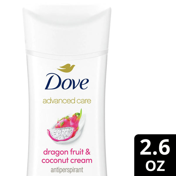 Advanced Care Antiperspirant Deodorant Stick for Women Dragon Fruit & Coconut Cream - 3 packs - 2.6 oz per pack - plus 3 My Outlet Mall Resealable Storage Pouches