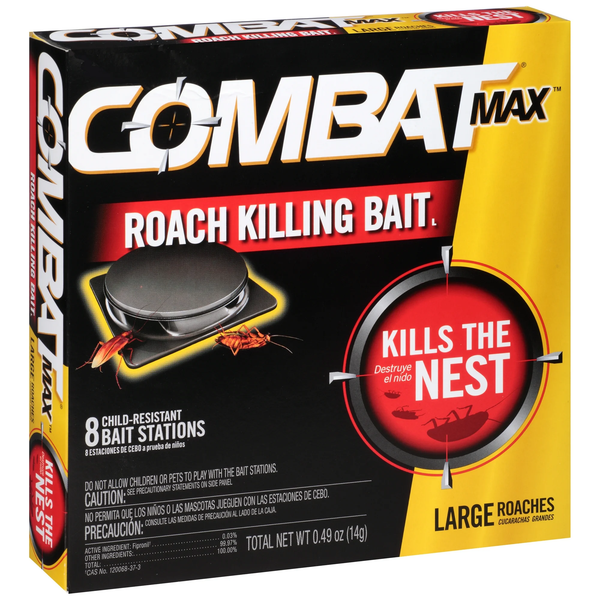 Large Roach Killing Bait Stations, Child-resistant -  2 packs - 8 count per pack plus 3 My Outlet Mall Resealable Storage Pouches