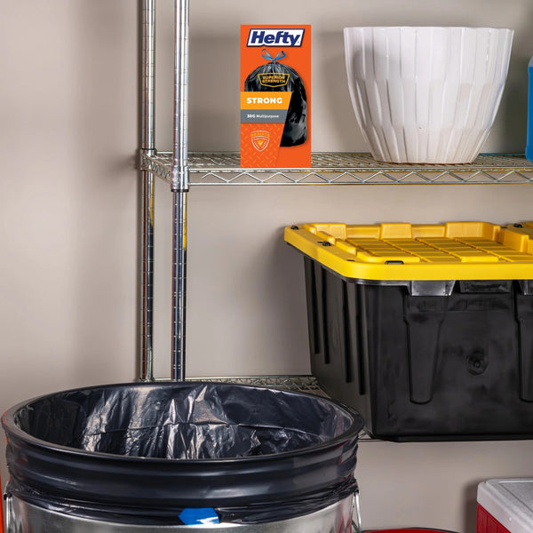 Strong Large Trash Bags, Black, 30 gallon - 1 pack - 40 count per pack - plus 3 My Outlet Mall Resealable Storage Pouches