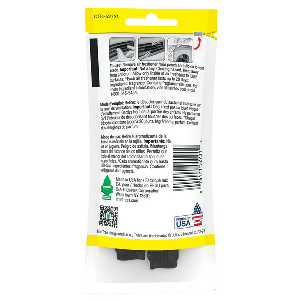 Air Freshener Vent Wrap Black Ice, 4 Count - 2 packs - plus 3 My Outlet Mall Resealable Storage Pouches