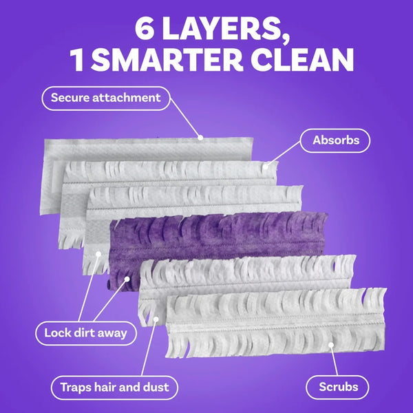 PowerMop Multi-Surface Mopping Pad Refills for Floor Cleaning - 2 packs - 5 count per pack - plus 3 My Outlet Mall Resealable Storage Pouches